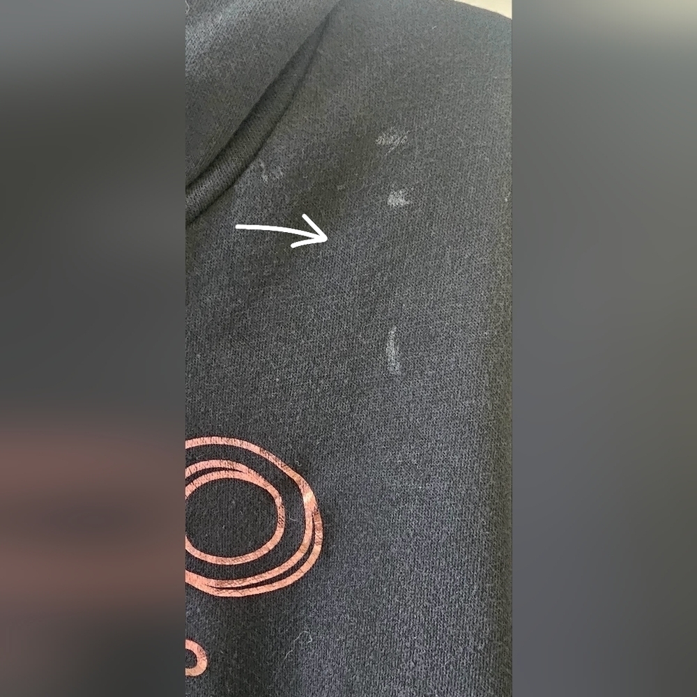 Aeropostale Women's Black Hoodie Sweatshirt, rose gold foil lettering XL - Picture 4 of 6